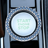 3pcs Universal Bling Rhinestones Car Engine Start Stop Button Decoration Ring Car Interior Accessory