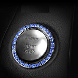 3pcs Universal Bling Rhinestones Car Engine Start Stop Button Decoration Ring Car Interior Accessory