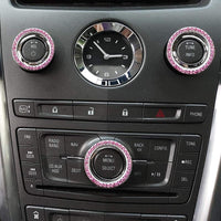 3pcs Universal Bling Rhinestones Car Engine Start Stop Button Decoration Ring Car Interior Accessory