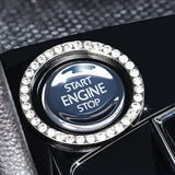 3pcs Universal Bling Rhinestones Car Engine Start Stop Button Decoration Ring Car Interior Accessory