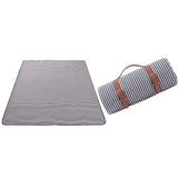 Outdoor Foldable Picnic Blanket Festival Beach Blanket for Camping White Pinstripes 150 X 200 CM