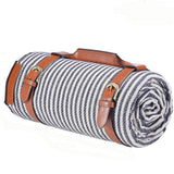 Outdoor Foldable Picnic Blanket Festival Beach Blanket for Camping White Pinstripes 150 X 200 CM