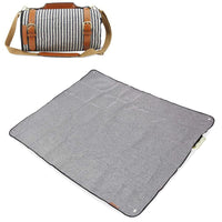 Outdoor Foldable Picnic Blanket Festival Beach Blanket for Camping White Pinstripes 150 X 200 CM