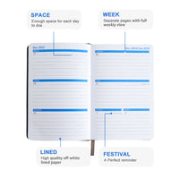 2022 Planner Notebook Weekly and Monthly A5 Notebook Black