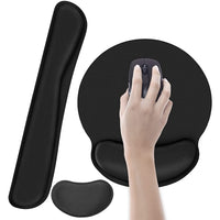 Black Soft Memory Foam Ergonomic Wrist Rest Set