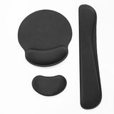 Black Soft Memory Foam Ergonomic Wrist Rest Set