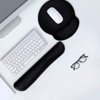 Black Soft Memory Foam Ergonomic Wrist Rest Set