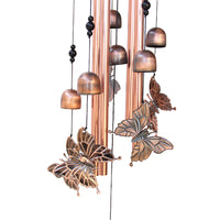 Large Wind Chime Bells Copper Tubes Outdoor Garden Decor Butterfly