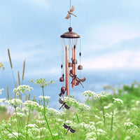 Large Butterfly Wind Chime Bells Copper Tubes Outdoor Garden Decor Dragonfly