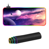 Large RGB Gaming Mouse Pad Extended Computer Keyboard Mat Planet