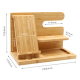 Wood Phone Docking Station Key Holder Wallet Stand Watch Organizer