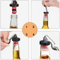 4pcs Stainless Steel Wine Bottle Stopper Bottle Cap Corkscrew