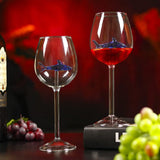 2pcs Wine Glasses with Blue Shark Inside Goblet Whiskey Cup