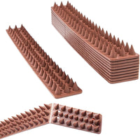 10PCS Bird Deterrent Spikes Anti Cat Climb Wall Fence Spikes Bird Repellent Brown