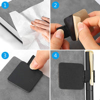 10 Pack Self Adhesive Leather Pen Loop Pen Holder Pencil Clip with Elastic