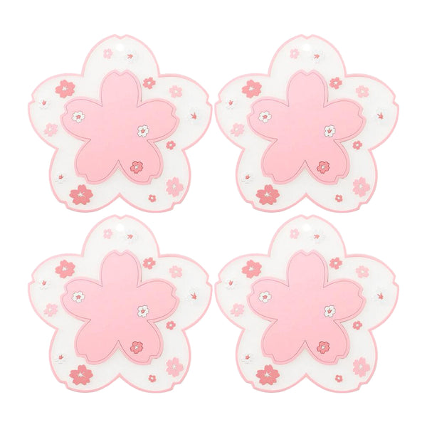 4 Pack Sakura Shaped Drinks Coasters Coffee Cup Mats Insulation Pads