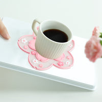 4 Pack Sakura Shaped Drinks Coasters Coffee Cup Mats Insulation Pads