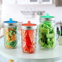 5Pcs Silicone Fermentation Lids For Wide Mouth Mason Jar Bottle Kitchen Tool 70mm