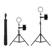 6 inch LED Ring Light with Tripod Stand Mini LED Camera Light Circle LED Lamp Phone Selfie with Cell Phone Holder