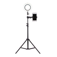 6 inch LED Ring Light with Tripod Stand Mini LED Camera Light Circle LED Lamp Phone Selfie with Cell Phone Holder