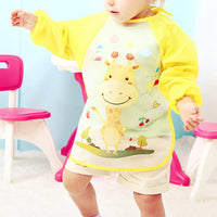 Baby Waterproof Apron Kids Long Sleeve Cute Cartoon Feeding Bib Children Feeding Clothes