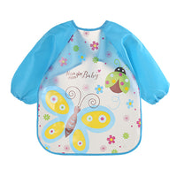 Baby Waterproof Apron Kids Long Sleeve Cute Cartoon Feeding Bib Children Feeding Clothes