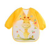 Baby Waterproof Apron Kids Long Sleeve Cute Cartoon Feeding Bib Children Feeding Clothes