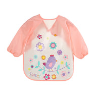 Baby Waterproof Apron Kids Long Sleeve Cute Cartoon Feeding Bib Children Feeding Clothes