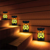 66LED Solar Flame Wall Light Outdoor Garden Decor