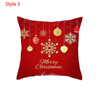 2 Pcs Christmas Decorative Square Pillow Case