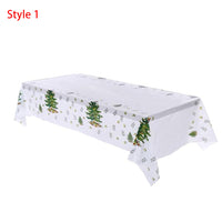 2 Pcs Waterproof Oil-Proof Plastic Christmas Table Cover