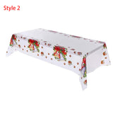 2 Pcs Waterproof Oil-Proof Plastic Christmas Table Cover