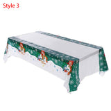 2 Pcs Waterproof Oil-Proof Plastic Christmas Table Cover