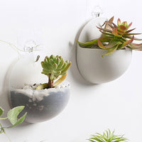 2 or 4Pcs Plastic Half Round Mini Planter Wall Mounting Hanging Plant Pots Home Decoration