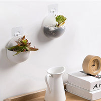 2 or 4Pcs Plastic Half Round Mini Planter Wall Mounting Hanging Plant Pots Home Decoration