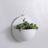 2 or 4Pcs Plastic Half Round Mini Planter Wall Mounting Hanging Plant Pots Home Decoration