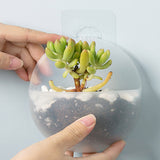 2 or 4Pcs Plastic Half Round Mini Planter Wall Mounting Hanging Plant Pots Home Decoration