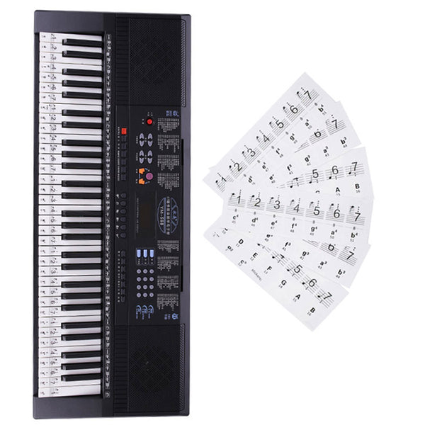 2 Sets Removable Piano Keyboard Stickers For 61/88 KEY