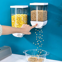 2Pcs Wall Mount Cereal Dispenser Dry Food Storage Box Kitchen Container Grain Organizer