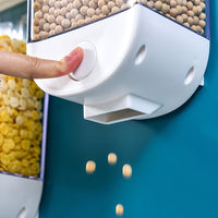 2Pcs Wall Mount Cereal Dispenser Dry Food Storage Box Kitchen Container Grain Organizer