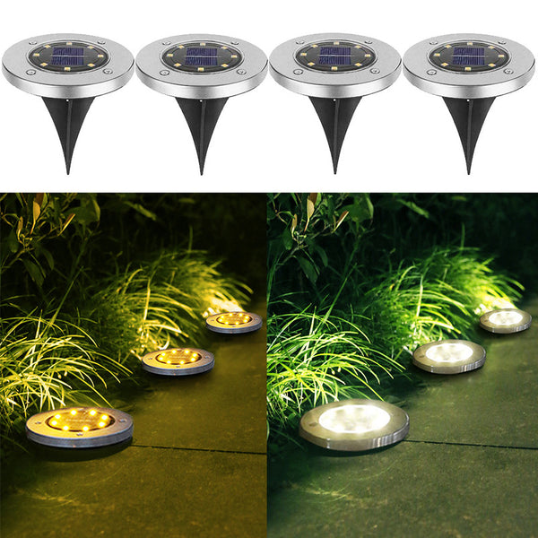 4 X 8 LED Solar Power Lights Garden Ground Outdoor Lamps for Yard Fences Walkway Lawn