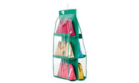 6-Pocket Shelf Bags Handbags Hanging Organizer Storage Closet Rack Hanger