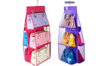 6-Pocket Shelf Bags Handbags Hanging Organizer Storage Closet Rack Hanger