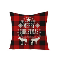 2Pcs Christmas Cotton Linen Pillow Covers