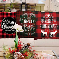 2Pcs Christmas Cotton Linen Pillow Covers