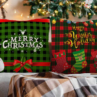 2Pcs Christmas Cotton Linen Pillow Covers