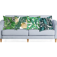 4Pcs Cushion Covers Leaves Printed Pillowcase Sofa Pillow Case Home Decor 45 x 45cm