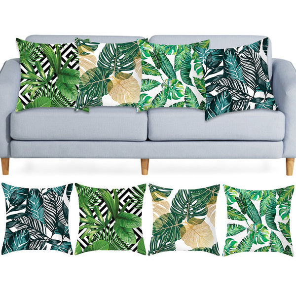 8Pcs Cushion Covers Leaves Printed Pillowcase Sofa Pillow Case Home Decor