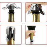 4pcs Stainless Steel Wine Bottle Stopper Champagne Stopper Bubble Fizzy Bottles