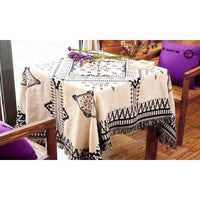 Double Sides Boho Woven Throw Blanket Camping Blanket for Couch Bed White